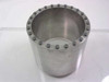South Bay Technology stainless steel cylinder with bolt-stud ring flange — side angle view