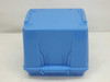 Fluoroware Entegris E124-60 wafer carrier case closed, rear view — blue