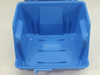 Fluoroware E124-60 wafer carrier interior top-down view showing molded wafer support ribs and center divider