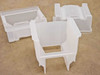 Empak PH9150 Ultrapak components disassembled — outer case and inner wafer carrier shown separately, three-quarter view
