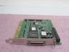 Adaptec AHA-2740A EISA Fast SCSI host adapter card – top-side angled view showing Adaptec controller chip and 50-pin Centronics external SCSI connector on bracket