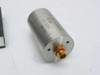 End view of FT10A LVDT transducer showing SMA-style coaxial output connector with gold center pin and red o-ring seal, stainless steel housing