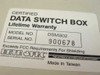 Data Spec DSM802 label showing model number DSM802, serial number 900678, FCC shielding certification, and Made in Taiwan markings