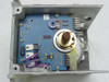 Johnson Controls early servo drive actuator – close-up of internal control board showing potentiometer, transistor, diodes, and PCB traces