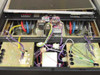 Topaz MN1C-AD075 – internal electronics bay showing auxiliary transformers, control wiring harness (multi-color), and metering/control PCBs