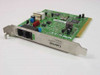 Gateway 6000905 TelePath Internet 56K WinModem PCI card — angled front view showing bracket with dual RJ11 ports labeled TO PHONE and LINE/MIC