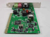 Encore ENF656-PCIG-INPR PCI 56K modem card – top-down view of PCB showing main modem controller chip, relay, capacitors, and PCI edge connector
