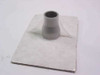 MDC Vacuum 402500 100-75CRNF conical reducer shown at an angle on white background, displaying the tapered body and 1-inch base flange with elastomer seal