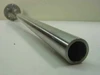 Electron gun holder feedthrough assembly vacuum chamber — full 37-inch length showing hollow stainless steel tube shaft and bolt-pattern flange