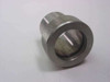 MDC 410011 stainless steel knurled tube coupling — angled top view showing bore interior and knurled grip surface
