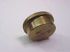 MDC 411114 brass knurled cap plug – bottom and side view showing flat base and full knurled grip band