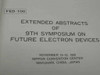 Extended Abstracts of 9th Symposium on Future Electron Devices -1990 Paperback