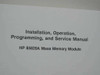 HP 85620A Mass Memory Module Installation Operation Programming & Service Manual