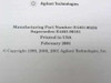 Copyright page showing Manufacturing Part Number E4401-90238 supersedes E4401-90181 printed February 2001