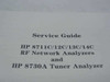 HP 08712-90059 Service Guide RF Network Analyzers & HP 8730 - 8711C/12C/13C/14C