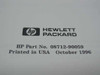 HP part number 08712-90059 label showing Printed in USA October 1996