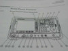 Interior page showing Front-Panel Features diagram with labeled callouts for ESA spectrum analyzer controls
