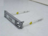 Sun Microsystems 5402815-01 HDD server caddy tray — top-down view showing both white drive rails and yellow locking tabs