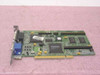 Compaq 223337-001 MGA PCI video card – top-down view showing Matrox MGA chip, RAM modules, and expandable memory slot on green PCB
