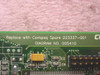 Compaq 223337-001 PCB label close-up showing 'Replace with Compaq Spare 223337-001' and Diagram No. 005410 silkscreened on board edge