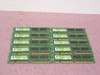 Ten Corsair Value Select VS128MB100 128MB PC100 SDRAM 168-pin DIMM modules arranged in two rows on a pink surface — front label side up
