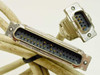 Interface cable included with Irwin 445 tape drive – 25-pin D-sub connector and smaller secondary connector close-up