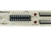 ADC PowerWorx fuse panel right-side front detail showing BATT A and BATT B battery terminal banks, FUSE ALARM-A and FUSE ALARM-B red LED indicators, and GMT fuse position rows