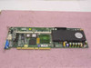 Sun PWA-Chimera PC+M Processing Board — top-down view showing full card length, two memory slots, large SPARC CPU under heatsink, fan assembly, and capacitors along right edge