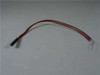 Chromalox CIR-1012 cartridge heater with red lead wires extended, showing full shaft length and bare wire terminations