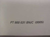Back cover of Pfeiffer Vacuum manual showing publication number PT 800 031 BN/C (0005) printed on white background