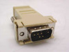 DB9 Male to RJ11 6-Pin Serial Adapter — front view showing DB9 male 9-pin connector with thumbscrew