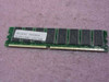 Nanya RAM-DDR512N2100 512MB PC2100 DDR266 184-pin desktop DIMM memory module — top side with label showing part number and date code 06/24/02
