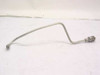 Semi-rigid coaxial cable assembly with aluminum mantle, pre-formed S-curve shape, approximately 12 inches long — full length view