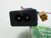 Gateway 2000 UA0400P01 close-up of IEC C8 figure-8 AC inlet and 4-pin Molex-style output connector on PCB