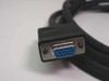 Close-up of HD15 female connector end with blue 15-pin insert and metal shell