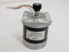 Shinano Kenshi 127K94840 STH-54D403 stepper motor front-angle view with gear on shaft and label visible