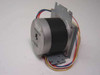 TEC SPH-54AB-116 stepping motor – side view showing cylindrical motor body, mounting bracket, and wire leads