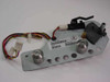 Airpax S42M048S98 stepper motor assembly showing gear train, optical sensor, mounting plate label 0815033 B01 8A816 — top view