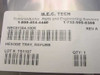 M.E.C. Tech label on Hexode Tray showing part number MEC81304-100R Rev A, Lot TS1107, Qty 1, description HEXODE TRAY REFURB