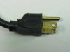 Close-up of standard 3-prong AC power plug included with the Acculex DP-304 rackmount meter system
