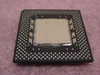 Intel Pentium MMX SL23W — bottom view showing Socket 7 gold pin array and ceramic package underside
