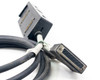 IBM 21F9345 9843 cable – close-up of brick module top showing high-density connector and DB25 female connector on cable end
