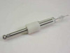 Abbott Spectrum 1366-08 ISE Reagent Syringe – full side view showing metal shaft, white ribbed collar, and glass barrel with needle