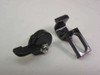 Pair of Abbott Spectrum 1366-11 incubator clamps photographed together showing top-lever and bracket styles