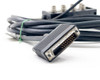 Close-up of D-sub male connector at cable end of IBM 21F5093 Twinax controller block assembly