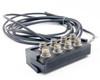 IBM 21F5093 Twinax controller block showing 8 Twinax ports on top face with cable looped behind