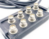 Top-down view of IBM 21F5093 Twinax controller block showing all 8 numbered Twinax ports