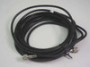 RG-58 C/U MIL-C-17 black coaxial cable 16 feet coiled with Mini UHF male connectors on both ends