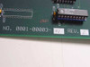Accuvision 200 SECS II Receiver J1 Card close-up of part number 0001-00003-01 Rev B and GAL16V8B IC label