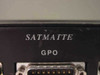 Vasgo LTD Satmatte – close-up of rear panel label showing SATMATTE and GPO DB15 connector
